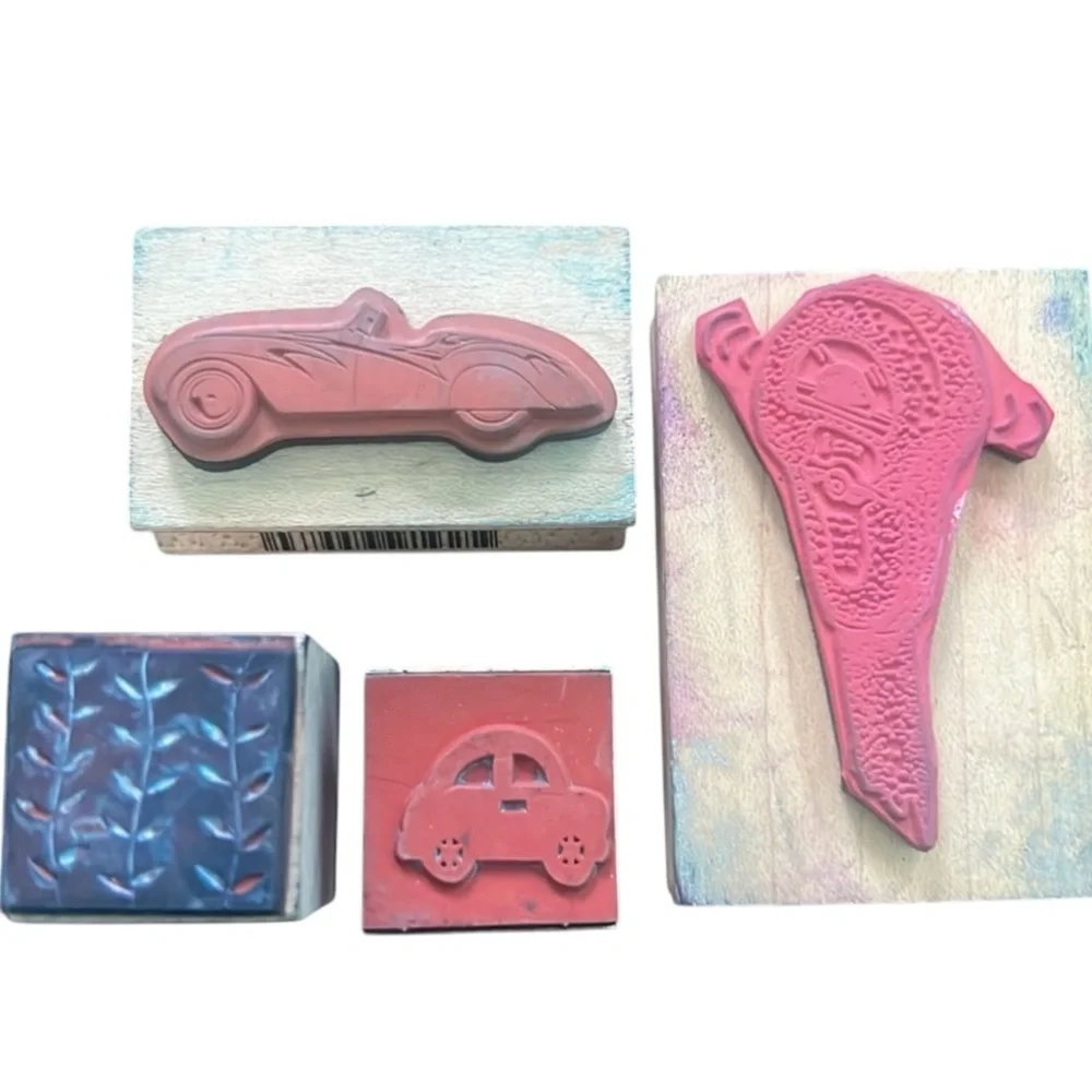 Rubber Stamps Inkadinkadoo Hero Arts Car Parking Meter race VW bug